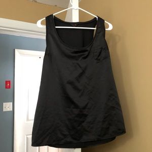 Black satin tank top